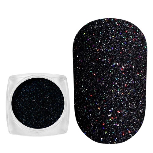 Komilfo spangles 001, size 0.1 mm, (black, hologram), 2.5 g