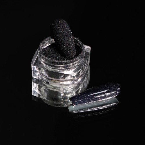Komilfo spangles 001, size 0.1 mm, (black, hologram), 2.5 g