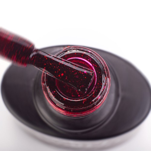 Gel Polish Komilfo DeLuxe Series G016 (cherry red glitter), 8 ml