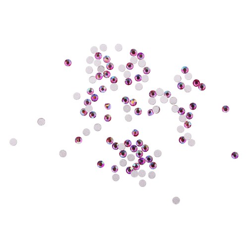 Komilfo rhinestones (pack of 100), Fuchsia AB, size 3 Komilfo rhinestones (pack of 100), Fuchsia AB, size 3