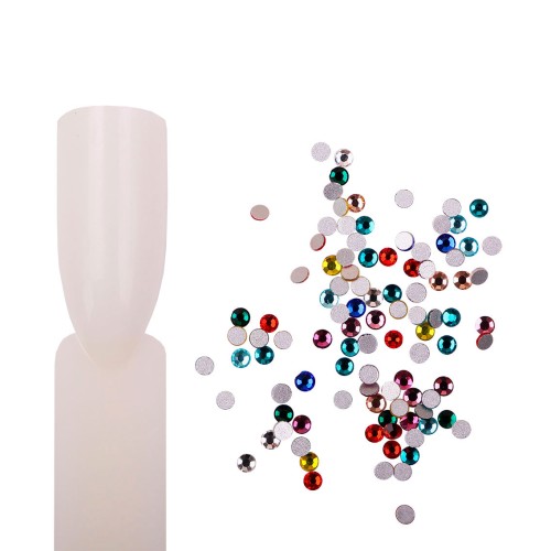 Komilfo rhinestones, mix (pack of 100), multi-colored, size 5