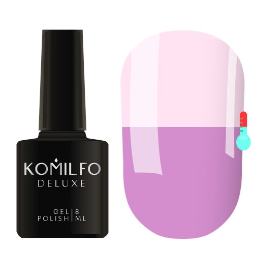 Gel Polish Komilfo DeLuxe Termo C018 (lilac, when heated – light pink), 8 ml Gel Polish Komilfo DeLuxe Termo C018 (lilac, when heated – light pink), 8 ml