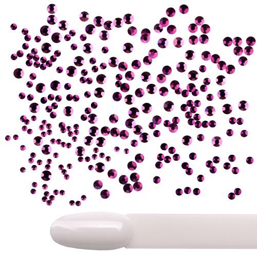 Komilfo Amethyst rhinestones, mix size (1400 pcs per pack)