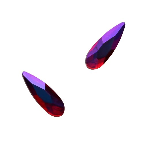Komilfo Teardrop stones mini (2×6 mm) Red AB, 2 pieces
