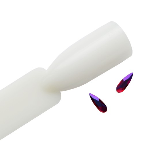 Komilfo Teardrop stones mini (2×6 mm) Red AB, 2 pieces