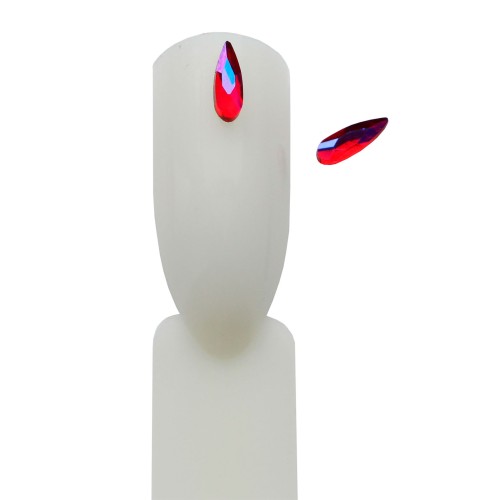 Komilfo Teardrop stones mini (2×6 mm) Red AB, 2 pieces