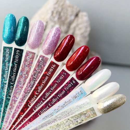 Gel Polish Komilfo DeLuxe Series G016 (cherry red glitter), 8 ml