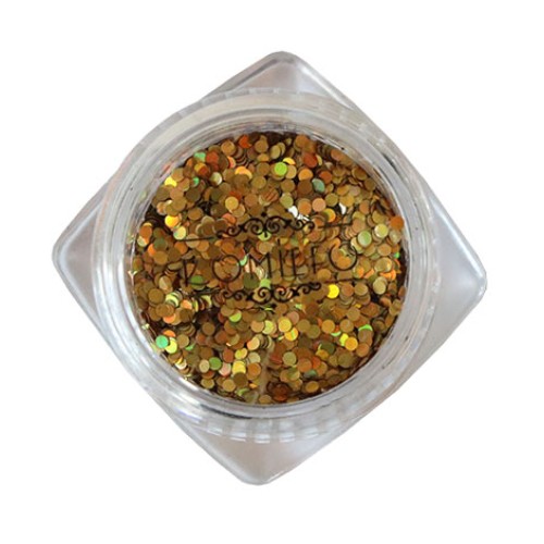 Komilfo disco design №031, gold, hologram, 1 mm, (1 g) Komilfo disco design №031, gold, hologram, 1 mm, (1 g)