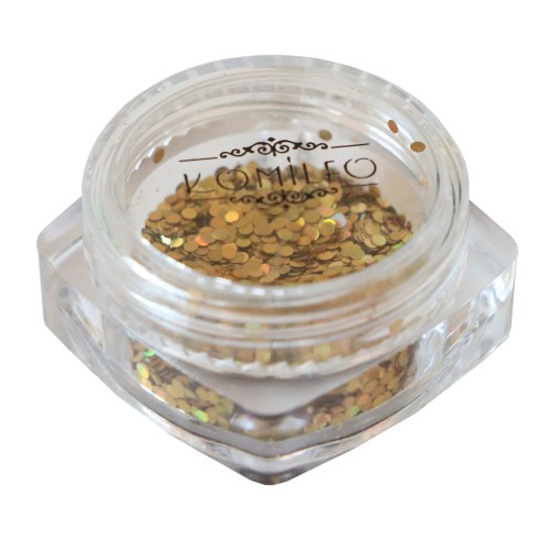 Komilfo disco design №031, gold, hologram, 1 mm, (1 g)