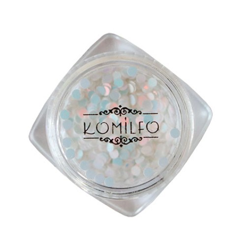 Komilfo disco design №041, white, hologram, (pink overflow), 2 mm, (1 g) Komilfo disco design №041, white, hologram, (pink overflow), 2 mm, (1 g)
