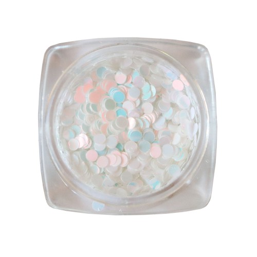 Komilfo disco design №041, white, hologram, (pink overflow), 2 mm, (1 g)