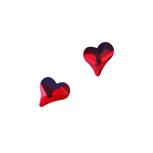 Komilfo Uneven Heart Stones (6×7 mm) Red (2 pcs)