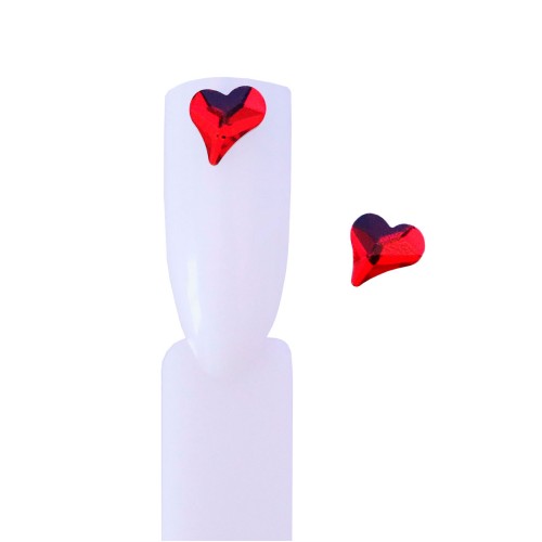 Komilfo Uneven Heart Stones (6×7 mm) Red (2 pcs)