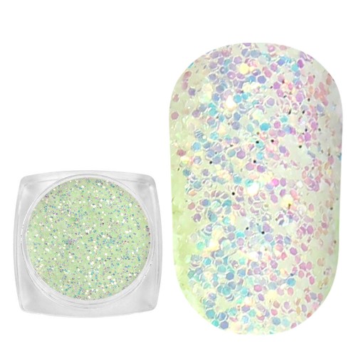 Komilfo photochromic spangles 008, size 0.4 mm, (green/gray photochrome) 2.5 g Komilfo photochromic spangles 008, size 0.4 mm, (green/gray photochrome) 2.5 g