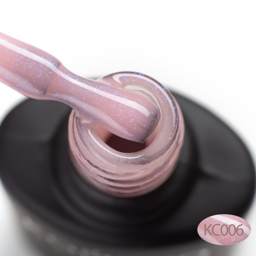 Komilfo KC Glitter French Base Collection №KC006 (beige and pink with blue micro shine), 8 ml