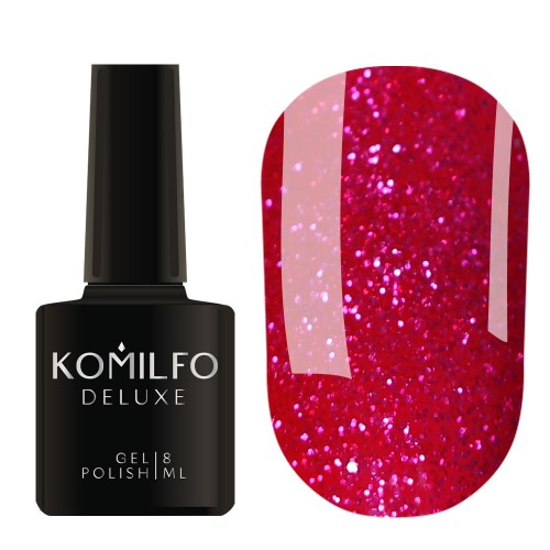 Gel Polish Komilfo DeLuxe Series G026 (deep pink with light pink glitter), 8 ml Gel Polish Komilfo DeLuxe Series G026 (deep pink with light pink glitter), 8 ml