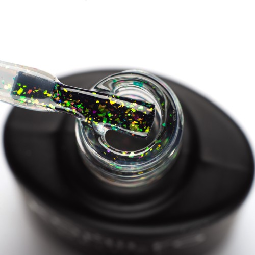 Komilfo No Wipe Chameleon Top – top without a sticky layer with unicorn flakes, 8 ml