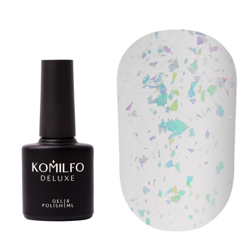 Komilfo No Wipe Chameleon Top – top without a sticky layer with unicorn flakes, 8 ml