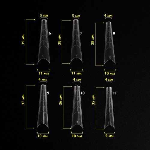 Komilfo Top Nail Forms, Gothic – Top Nail Forms, Gothic Almond, 120 Pieces