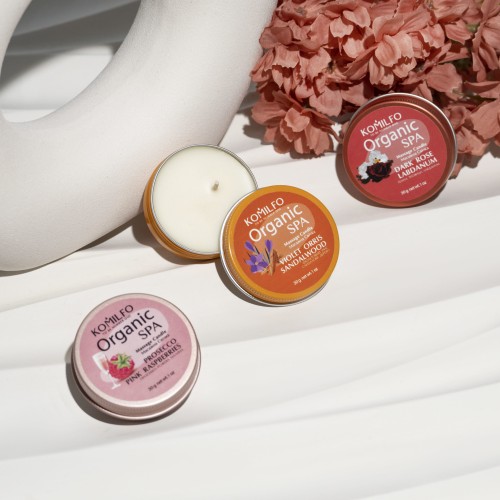 Massage candle Komilfo Massage Candle – Prosecco Pink Raspberries, 30 g