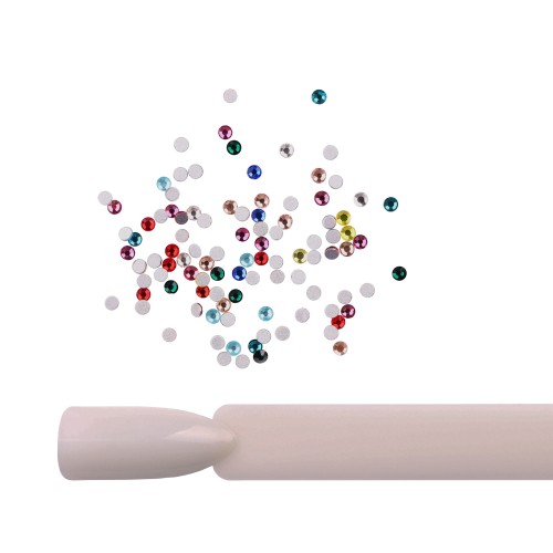 Komilfo rhinestones, mix (pack of 100), multi-colored, size 6