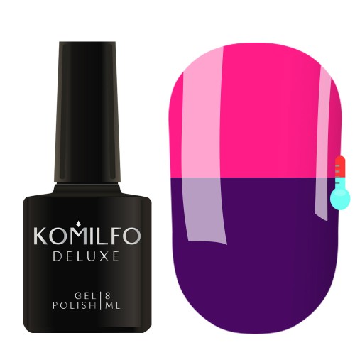 Gel Polish Komilfo DeLuxe Termo C009 (bright purple, when heated – bright pink), 8 ml Gel Polish Komilfo DeLuxe Termo C009 (bright purple, when heated – bright pink), 8 ml