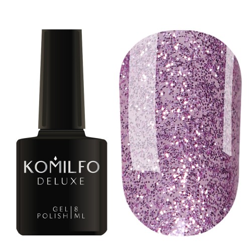 Gel Polish Komilfo DeLuxe Series G017 (pink-lilac with sparkles), 8 ml Gel Polish Komilfo DeLuxe Series G017 (pink-lilac with sparkles), 8 ml