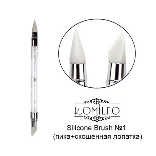 Silicone brush Komilfo Silicone Brush №1 (lance + beveled scapula)