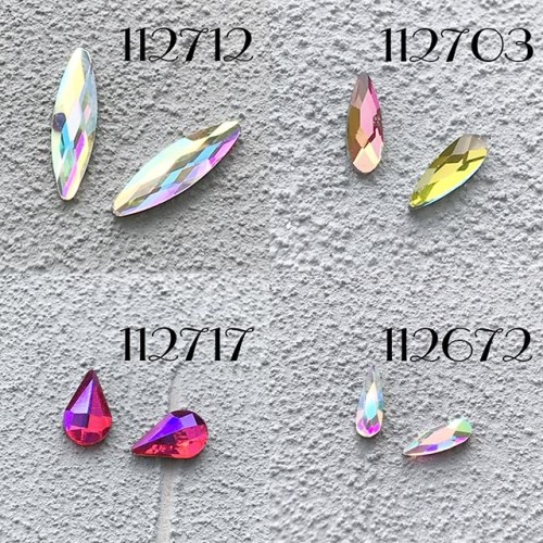 Komilfo Stones Boat long (3×10 mm) Crystal AB, 2 pcs.