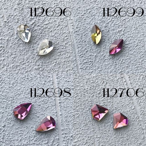 Komilfo Teardrop stones full (4×6 mm) Crystal, 2 pieces