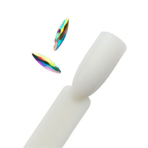 Komilfo Stones Boat long (3×10 mm) Crystal AB, 2 pcs.