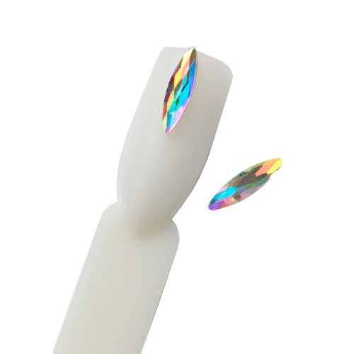 Komilfo Stones Boat long (3×10 mm) Crystal AB, 2 pcs.