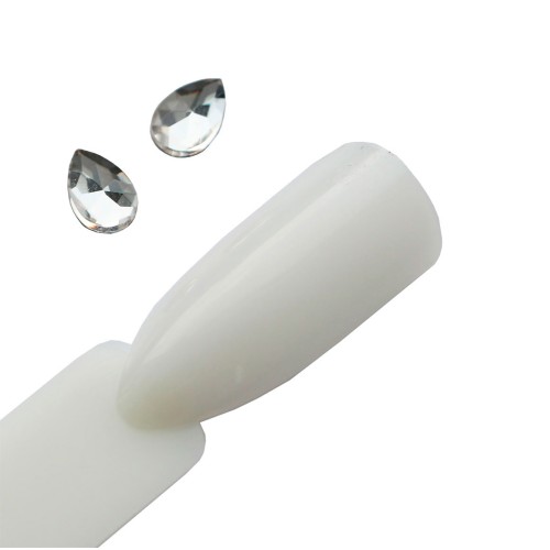 Komilfo Teardrop stones full (4×6 mm) Crystal, 2 pieces