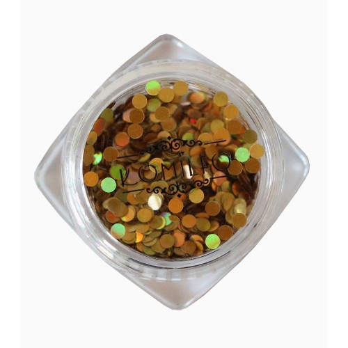 Komilfo disco design №032, gold, hologram, 2 mm, (1 g) Komilfo disco design №032, gold, hologram, 2 mm, (1 g)