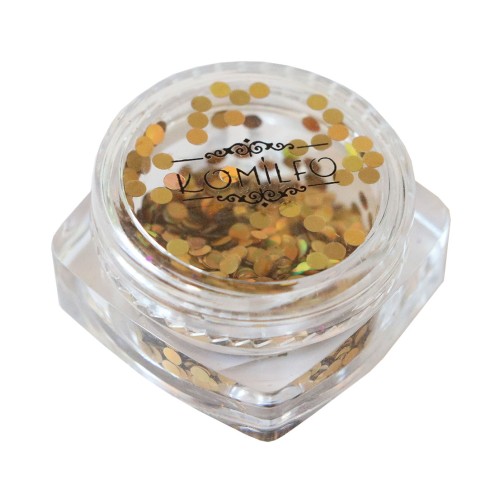 Komilfo disco design №032, gold, hologram, 2 mm, (1 g)