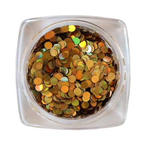 Komilfo disco design №032, gold, hologram, 2 mm, (1 g)