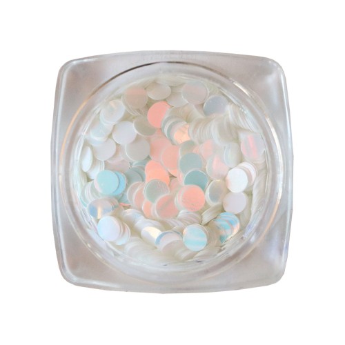 Komilfo disco design No. 042, white, hologram, (pink overflow), 3 mm, (1 g)