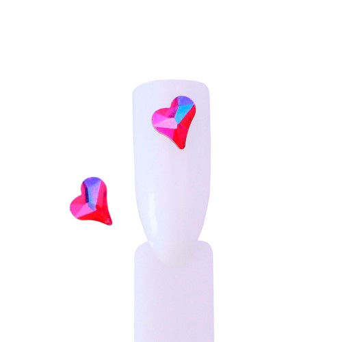 Komilfo Uneven Heart Stones (6×7 mm) Red AB (2 pcs)