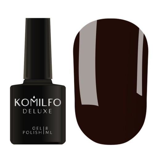 Gel Polish Komilfo Deluxe Series Dusk Collection D298 (dark brown, enamel), 8 ml Gel Polish Komilfo Deluxe Series Dusk Collection D298 (dark brown, enamel), 8 ml
