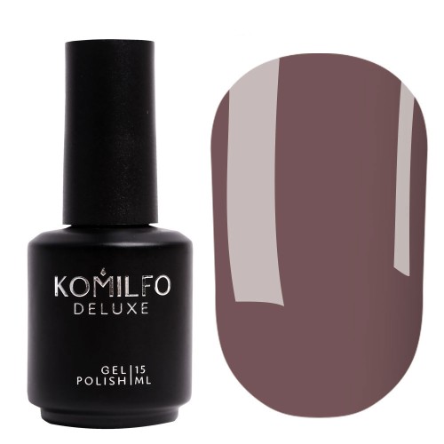 Gel polish Komilfo Deluxe Series D112 (slightly lilac-gray-brown, enamel), 15 ml Gel polish Komilfo Deluxe Series D112 (slightly lilac-gray-brown, enamel), 15 ml