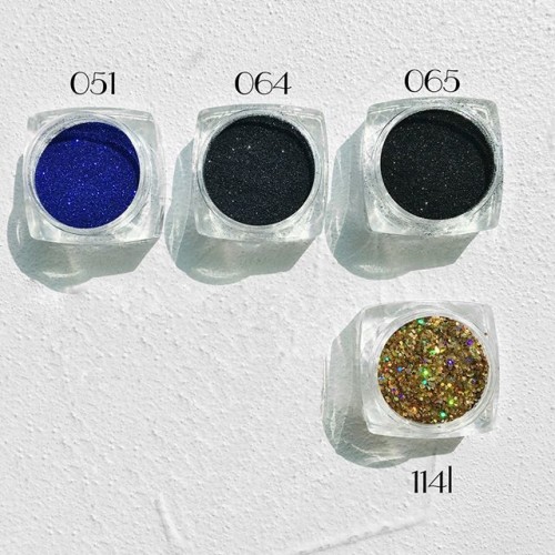 Komilfo spangles 064, size 0.08 mm, (blue-graphite), E 2.5 g