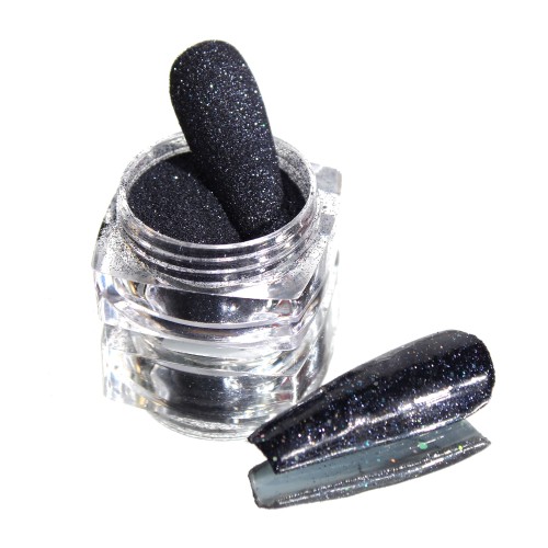 Komilfo spangles 064, size 0.08 mm, (blue-graphite), E 2.5 g