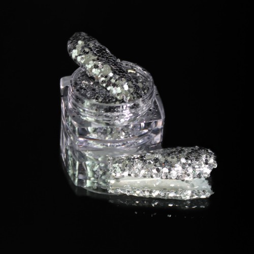 Komilfo spangles 102K, size 1 mm, (silver) E, 2.5 g