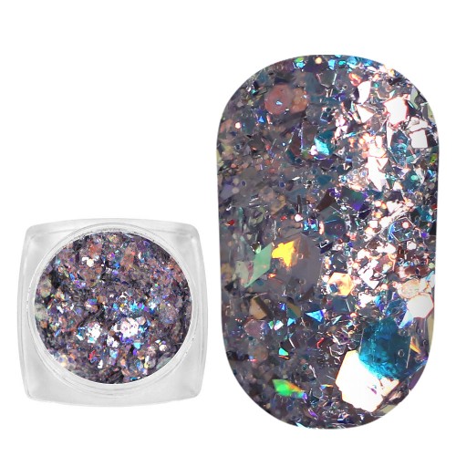 Komilfo sequins MIX chameleon 001, mix sizes, (silver/orange/blue), 1.5 g