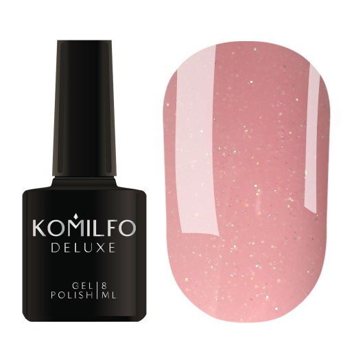 Gel Polish Komilfo Moon Crush 006 (pale beige, golden-green sparkles, translucent), 8 ml Gel Polish Komilfo Moon Crush 006 (pale beige, golden-green sparkles, translucent), 8 ml