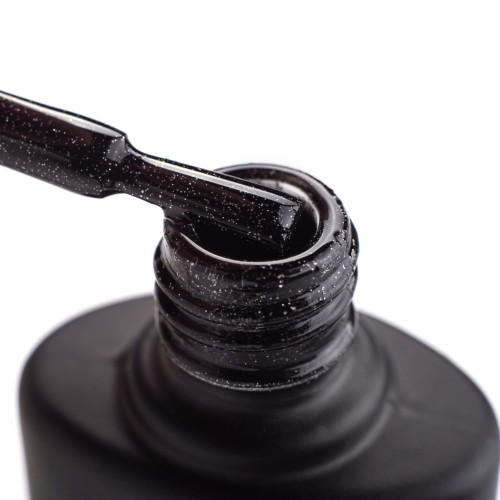 Gel Polish Komilfo DeLuxe Series G027 (black with colorful glitter), 8 ml