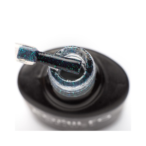 Komilfo No Wipe Top Emerald – top without a sticky layer with green glitter, 8 ml