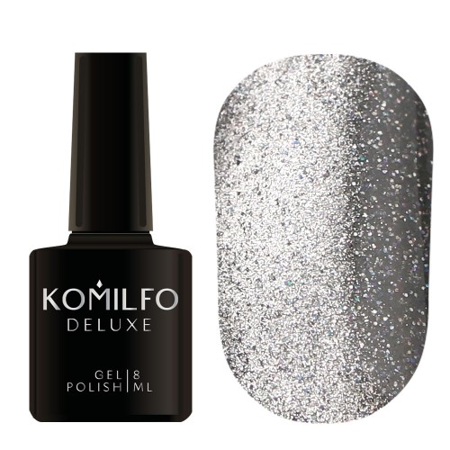 Gel Polish Komilfo Fairytale Cat Eye 001 (silver, magnetic, reflective), 8 ml Gel Polish Komilfo Fairytale Cat Eye 001 (silver, magnetic, reflective), 8 ml