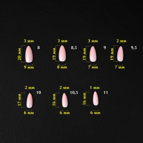 Komilfo SoFast Nail Forms Nude Almond, 300 pcs