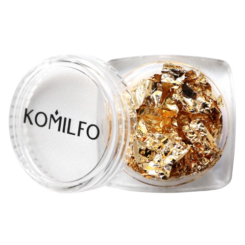 Komilfo Foil crimped for nails in a tin, gold Komilfo Foil crimped for nails in a tin, gold
